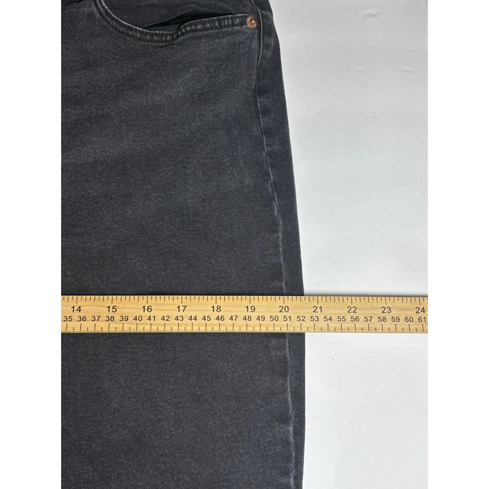 HM Womens High Waisted Skinny Jeans Faded Black Size 18 Tapered‎ Leg Denim